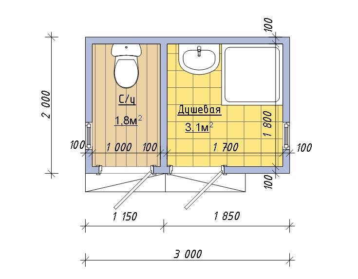 Оптимальный размер туалета на даче: виды конструкций, описание с чертежом