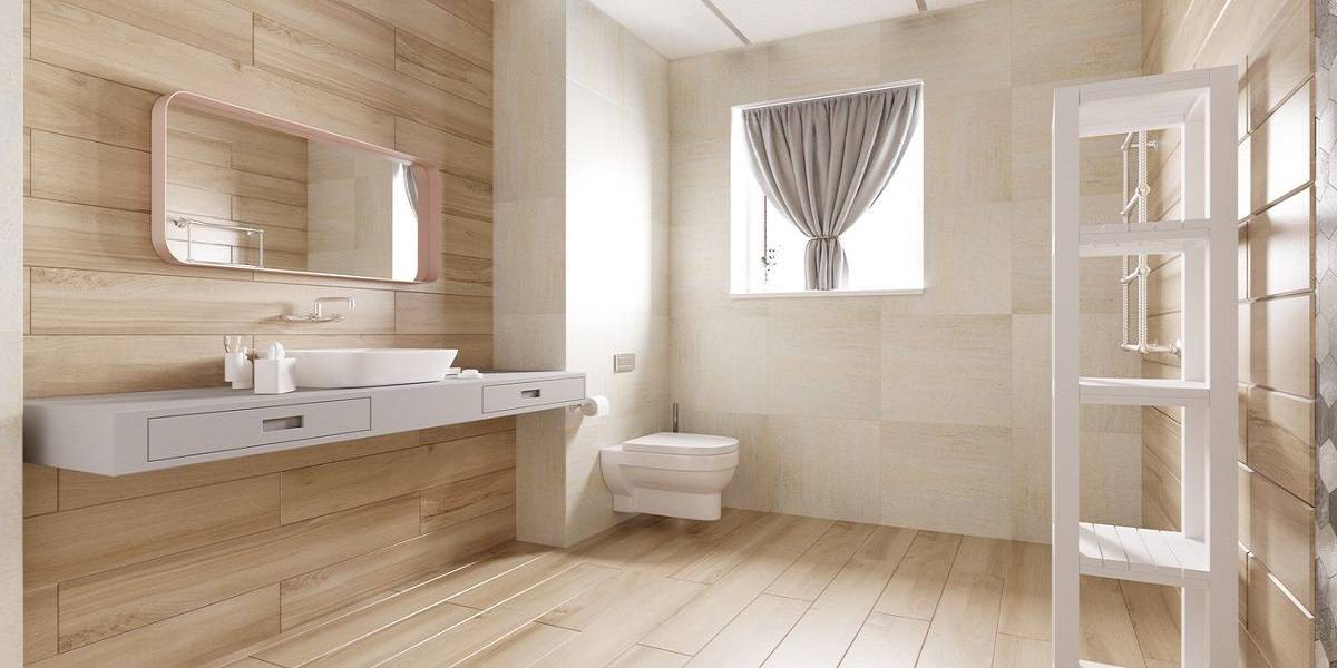 Плитка для ванной под дерево - керамическая, кафельная, на пол и стену