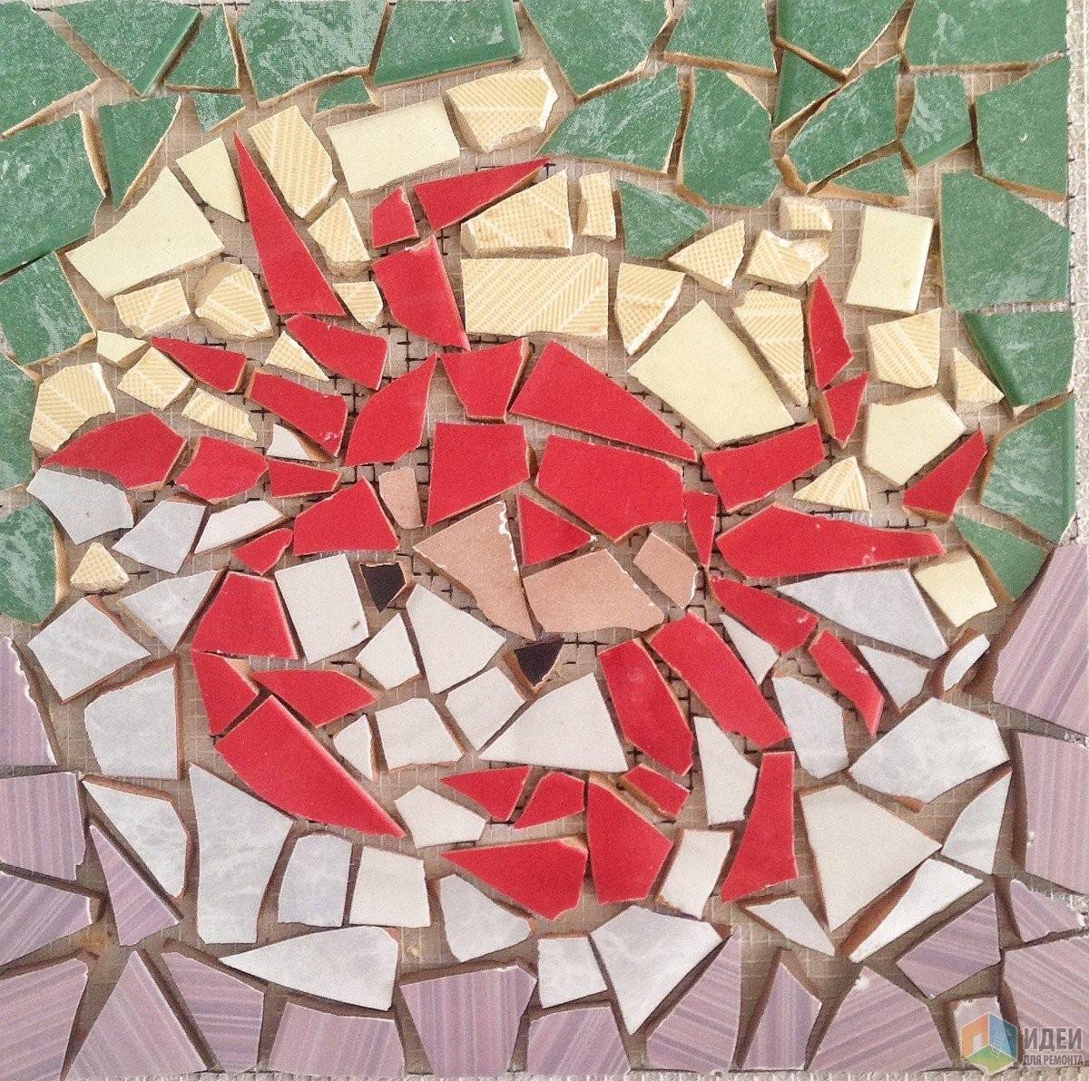 Как делают мозаику из битой плитки — достоинства и возможности