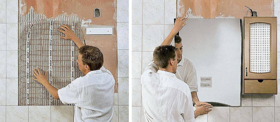 Как повесить зеркало в ванной комнате на плитку + видео
