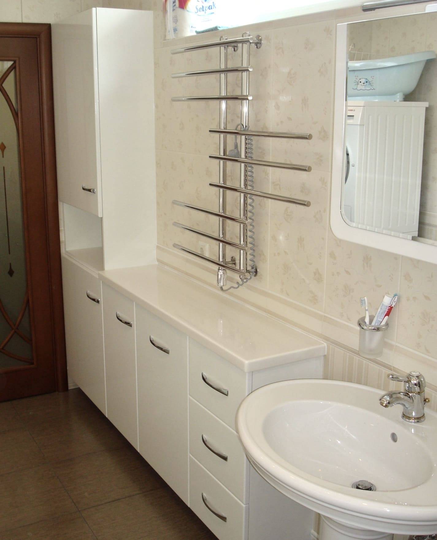 Выбор мебели для ванной: подбор размеров, особенности дизайна и размещения (95 фото)