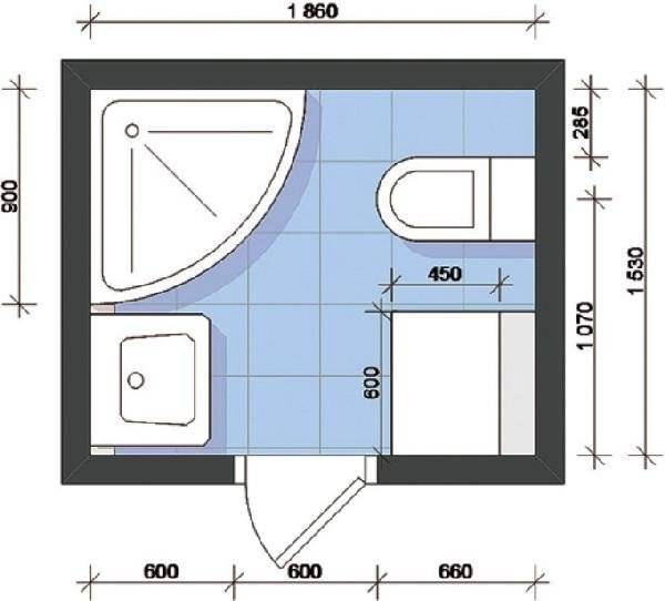 Размер ванной комнаты и ее планировка согласно нормам