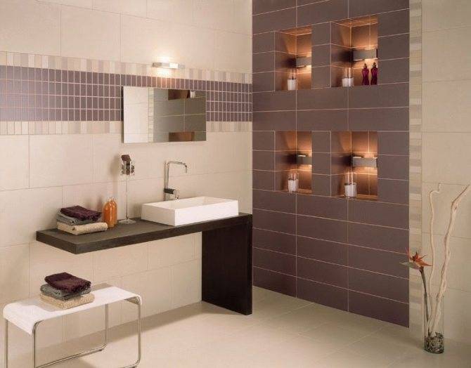 Матовая и глянцевая керамическая плитка для ванной комнаты