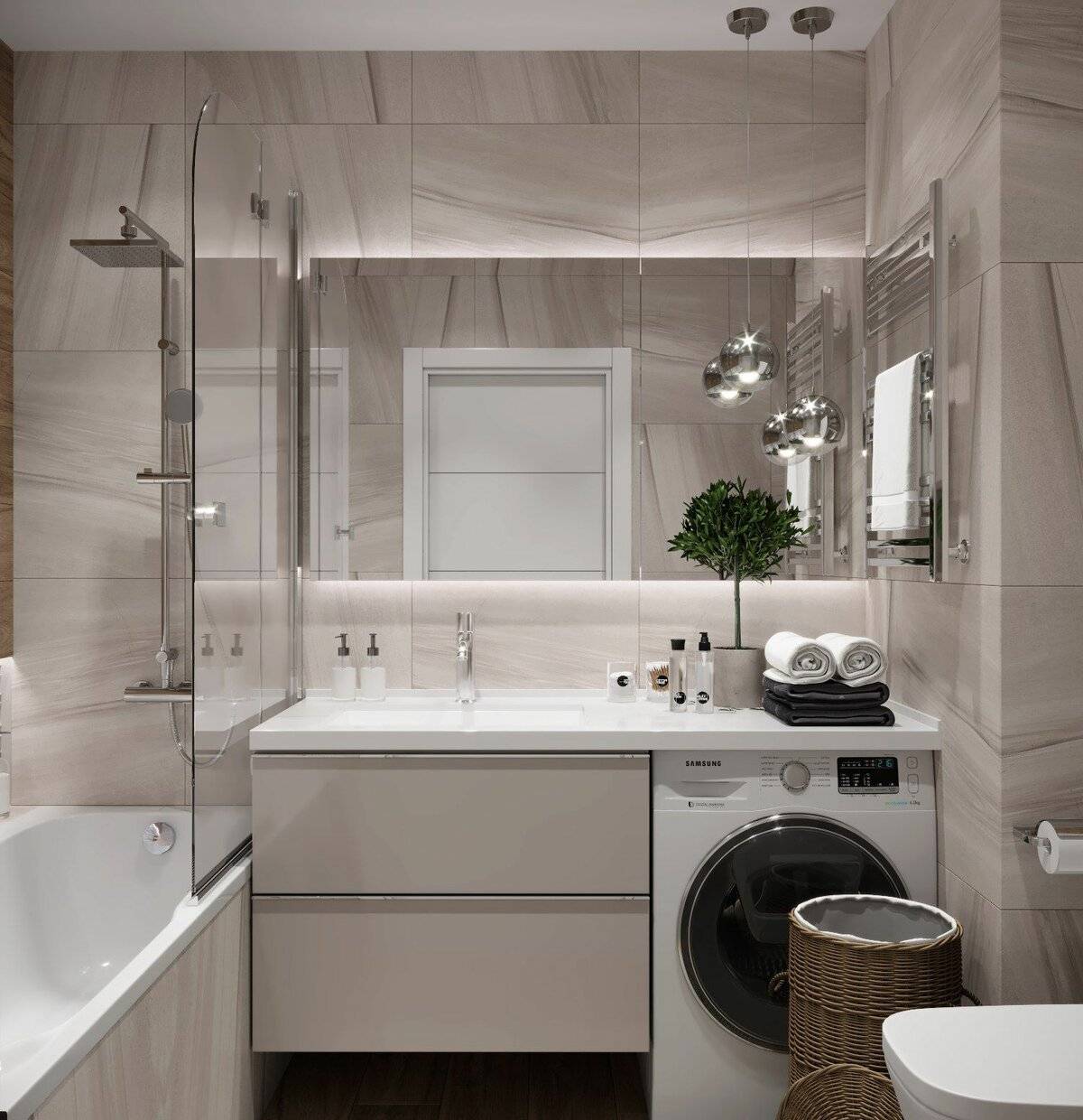 Дизайн ванной комнаты в квартире: от 4 до 8 кв. м | 22 фото