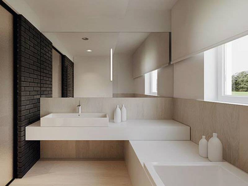 Ванная комната в стиле минимализм: 51 фото интерьеров