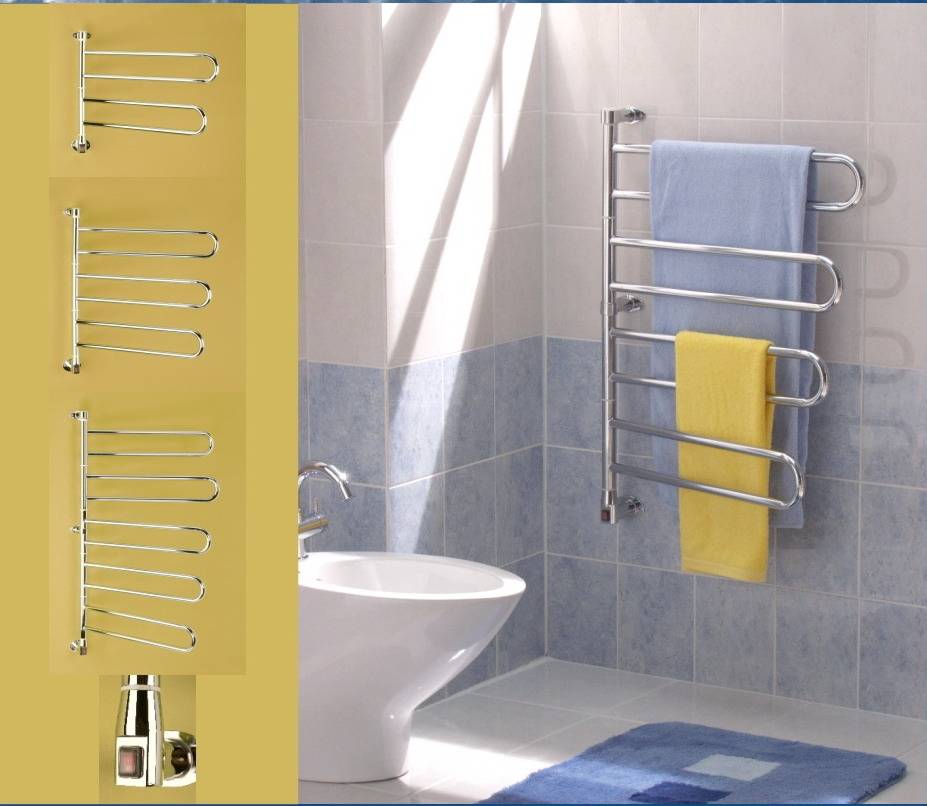 Полотенцесушитель в интерьере ванной: выбор вида, формы и варианты подключения - 15 фото