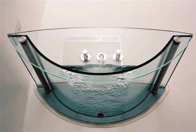 Стеклянная прозрачная ванна из оргстекла, с стеклянной вставкой и дверью